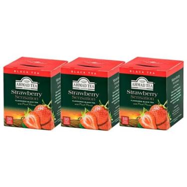 Imagem de Kit 3 Chá Importado Strawberry Sensation Morango Ahmad Tea - Ahmad Tea