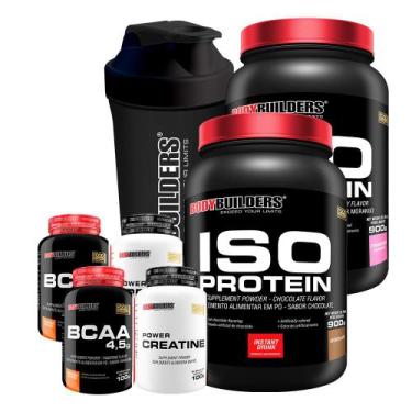 Imagem de Kit 2x Iso Protein 900g + 2x BCAA 4,5 100g + 2x Power Creatina 100g + 