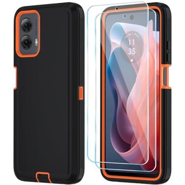 Imagem de Qinmay Capa de celular para Motorola Moto G Power 5G 2024 com protetor de tela HD, resistente, à prova de choque e à prova de quedas, capa de telefone para Moto G Power 2024 (Moto G Power 2024, preto