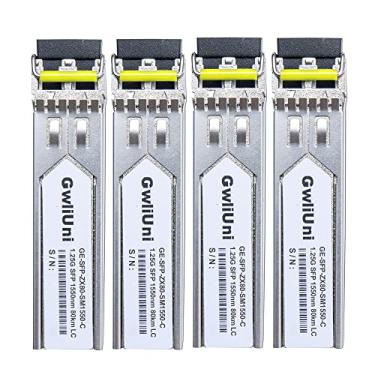 Imagem de 4 unidades 80 km SFP 1,25 G módulo de fibra de modo único transceptor de rede, 1550 nm, LC duplex para Cisco, Netgear, MikroTik, Ubiquity, DLink etc