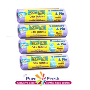 Imagem de Kit 200 Saco Lixo Pia Banheiro 34x40cm Dover Roll Anti Odor