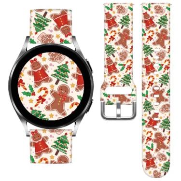 Imagem de TOXXU Pulseira de relógio masculina Christmas Gingerbread de 20 mm compatível com Samsung Galaxy Watch 5/Watch 5 Pro/Watch 4/Watch 4 Classic/Watch 3/Watch Active 2/Watch Active/Watch para mulheres e