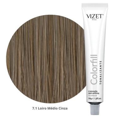 Imagem de Tratamento Tonalizante Colorfill 7.1 Loiro Médio Cinza 50gr Vizet