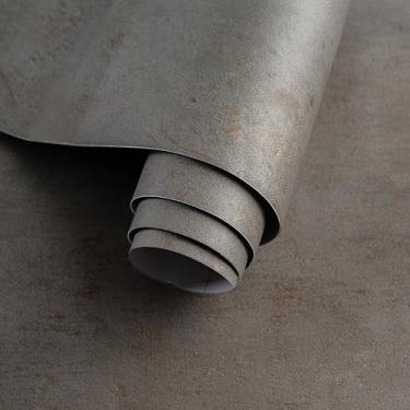 Imagem de Papel de parede de 81 cm x 899 cm grande rolo cinza dourado descascar e colar cimento extra grosso 3D fosco texturizado moderno cinza dourado concreto papel de contato adesivo de vinil decoração piso