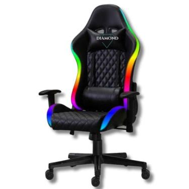 Imagem de Cadeira Gamer Diamond Iluminação Rgb Reclinável Braço Ajustável