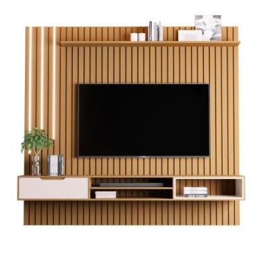 Imagem de Home Painel Ripado Tucumã 2.3 com 1 Gaveta com LED - Loja DoceLar, Nat