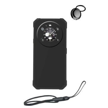 Imagem de Capa para smartphone FOSSiBOT F109 5G robusto com tela dupla 2024, WUNIAK fina, leve, à prova de arranhões, proteção durável de borracha de silicone TPU (preta).