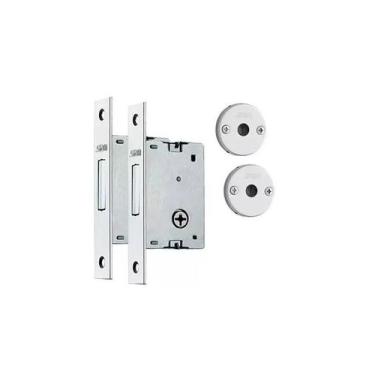 Imagem de Fechadura trava segurança tetra chave stam 1001 dupla par cromada 30mm