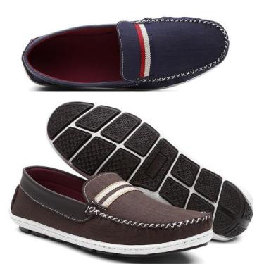 Imagem de Kit 2 Mocassim Masculino Oxford Bico Redondo Conforto Macio - Kreeper,