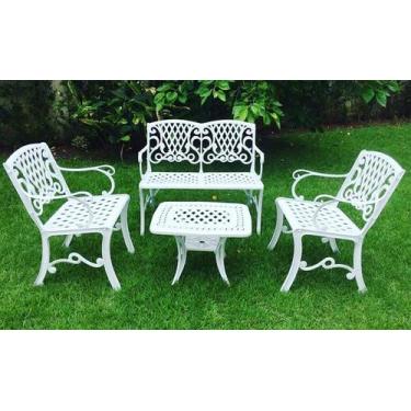 Imagem de Conjunto Búzios (01 Mesinha + 02 Poltronas + 01 Banco 2 Lugares) Alumí