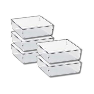 Imagem de Jogo 5 Organizador de Gaveta Modular 1 Porta Maquiagem Joias - PLASTUT