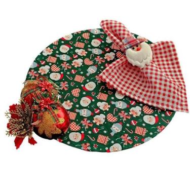 Imagem de Kit Natal: 4 Capas + Bases MDF + Guardanapos + Anéis Decorativos - Cri