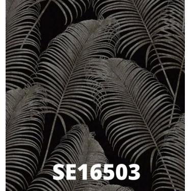 Imagem de papel de parede folhas tnt - homehaus, preto