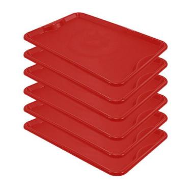 Imagem de Conjunto 6 Bandejas Plásticas Self-Service Refeição 48 x 32,5 x 2 BR-1