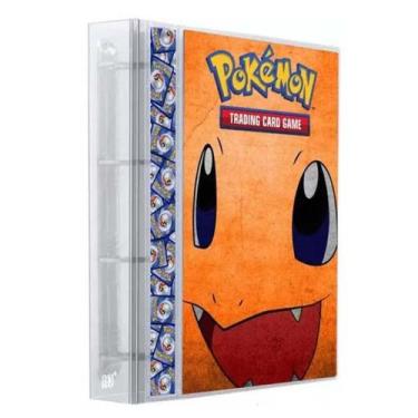 Imagem de Pasta Fichário Álbum Cristal Cartas Cards Pokémon Charmander com 10 Fo