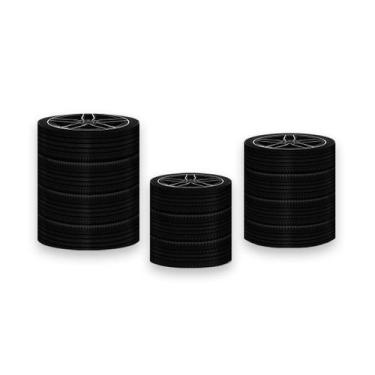 Imagem de Trio De Capa Cilindro - Carro Pneu Preto Roda 022 - Via Cores