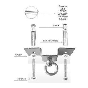 Imagem de Suporte para Saco de Pancadas Com Giro - Suporte de Teto Saco de Panca