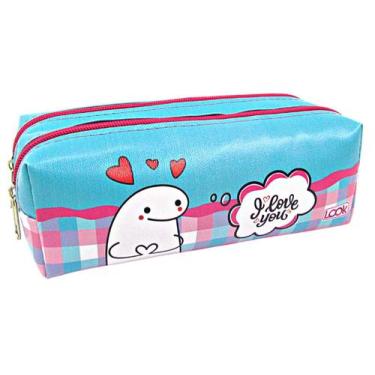 Imagem de Estojo Escolar Feminino Infantil Look Duplo Flork Love You, Pink