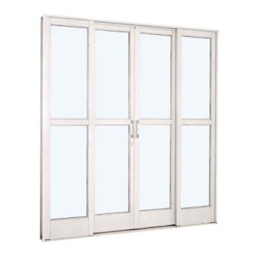 Imagem de Porta de Correr com Divisão Central em Aço 217 x 200 x 12 cm 4 Folhas 