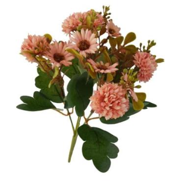 Imagem de Flor artificial buquê margaridas com cravo - Carmella Presentes, 30cm