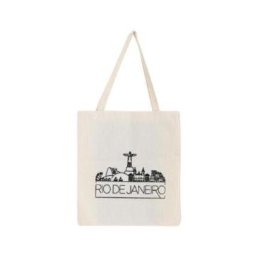 Imagem de Bolsa Feminina Ecobag  100% algodão Estampa RIO DE JANEIRO - CARIOCA M