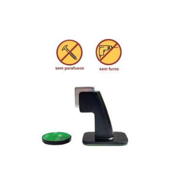 Imagem de Prendedor fixador trava porta magnético adesivo preto 804 imab ima for