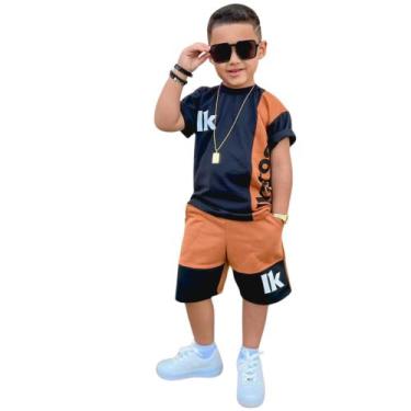 Imagem de Roupa Menino Infantil Camisa Bermuda Conjunto Masculino - Ikaros IK, M