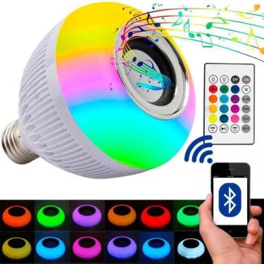 Imagem de Lampada Luz Led Rgb Bluetooth Música Caixa Som Festa Musica - Lampada 