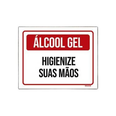 Imagem de Placa De Sinalização - Álcool Gel Higienize Suas Mãos 18X23