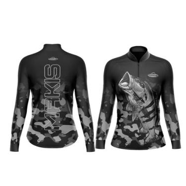 Imagem de Camisa De Pesca Feminina Baby Look Com Proteção Solar Uv50+ Tucunaré -