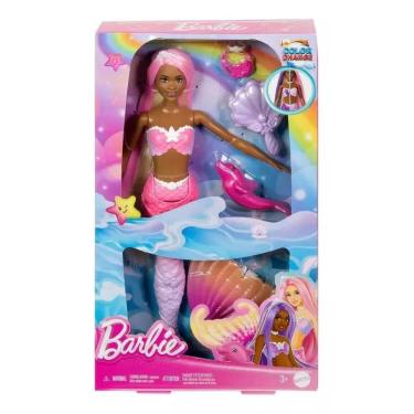 Imagem de Barbie Fantasy Sereias Cores Magicas Negra Mattel Hrp96