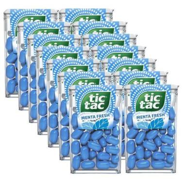 Imagem de kit 14 Tic Tac Pastilhas Sabor Menta Fresh 14,5g
