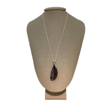 Imagem de Colar Cadeado Prata 925 Geodo Ágata Bruta - P. Vecchio Joias - Ponte V