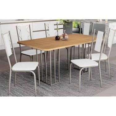 Imagem de Sala de Jantar Completa Duina c/ Tampo de Madeira 160cm e 6 Cadeiras L