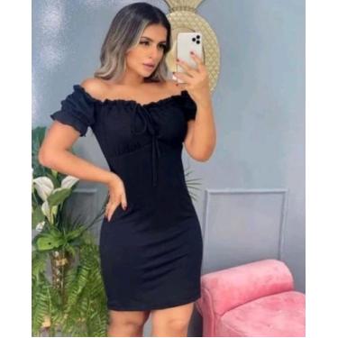 Imagem de Vestido curto tubinho ombro a ombro justo com bojo - Flor De Flora, Ve