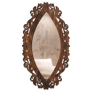 Imagem de Espelho Corpo Inteiro Decorativo Lecce 71x130 - CREATUS, MARROM