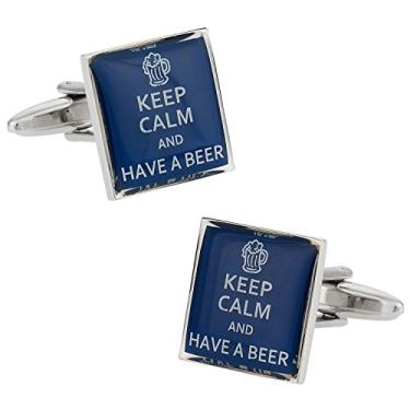 Imagem de Abotoaduras de cerveja Keep Calm Cuff-Daddy com caixa de apresentação
