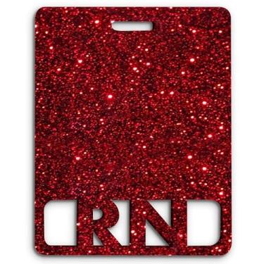 Imagem de Crachá RN estendido Buddy horizontal fofo registrado para enfermeira amigo acrílico para enfermagem tamanho perfeito para cartão de crachá RN estendido colorido e glitter Rn crachá Buddy (glitter