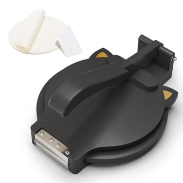 Imagem de Prensa de tortilha de 25,4 cm - com 50 peças de papel manteiga e raspador de massa - máquinas de queadilla e tortilhas, tortilhas mexicanas caseiras, roti, burritos, tacos e calzones, para cozinhar em