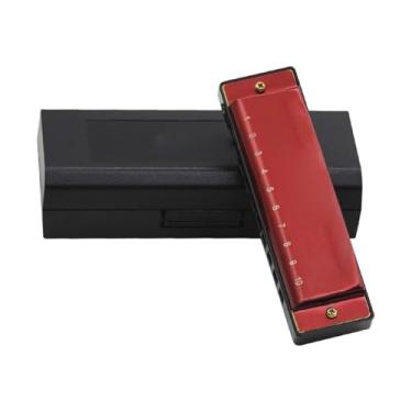 Imagem de Para Iniciantes harmônica Gaita De Tom 20 G Com 10 Furos, Com Estojo, Órgão De Boca Para Banda De Jazz, Para Adultos, Iniciantes, Presente Musical(Red)