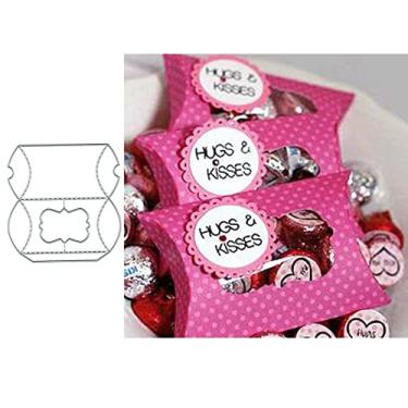 Imagem de Suds&WH Cortes de metal para caixa de chocolate doce, Feliz Natal, presente de casamento, corte, estêncil, faça você mesmo, álbum de fotos, papel em relevo decorativo, para fazer cartões, 12,8 x 13,2