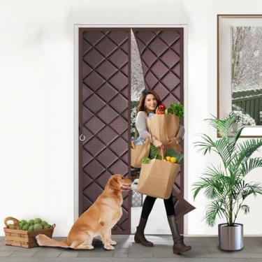 Imagem de Cortina de porta com isolamento térmico magnético de 86 x 218 cm, cobertor de isolamento de porta do sótão, capa térmica para o inverno, capa de rascunho de porta completa para clima frio, garagem,