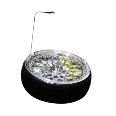 Imagem de simhoa 1:64 modelo de veículo expositor colecionável 360 graus decorativo pneu plataforma giratória modelo de carro cena, para carro diorama, Amarelo