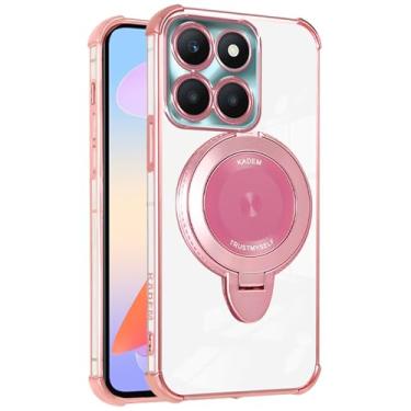 Imagem de MRRSIWEI Capa transparente para Xiaomi 14T Pro, capa fina de proteção de nível militar à prova de choque flexível TPU transparente antiarranhões para Xiaomi 14T Pro. Amortecedor rosa