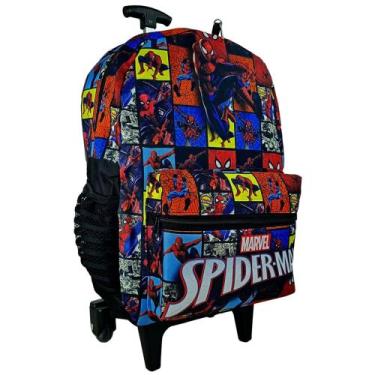 Imagem de Mochila Carrinho Rodinhas escolar Homem Aranha - pietrix