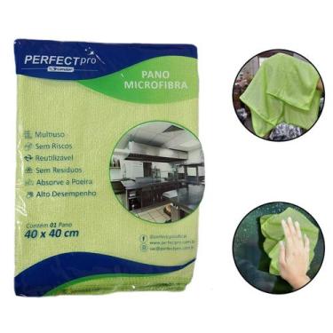 Imagem de Pano Toalha Microfibra Limpa Vidro Multiuso Neon Perfect Pro 40cm