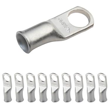 Imagem de Selterm 6 AWG 5/16 polegadas (10 peças) UL Marinha parafusos, extremidade do cabo de bateria, ilhós de cobre estanhado, conectores de terminal de anel tubular [B20]