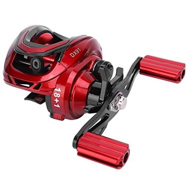 Imagem de Carrego de Pesca, 6 Engrenagem de Engrenagem Centrífuga de Rolo de Freio Duplo Magnético Com Freio de Fibra de Carbono de 8 Kg, de Cadeia de Latão, 18+1 Rolamento (Mão esquerda)