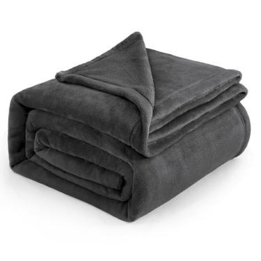 Imagem de Cobertor Bedsure Fleece Tamanho Queen (210x230cm) - Carvão Vegetal