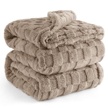 Imagem de Cobertor Bedsure Fleece Light Taupe King Size - Super Macio para Sofá